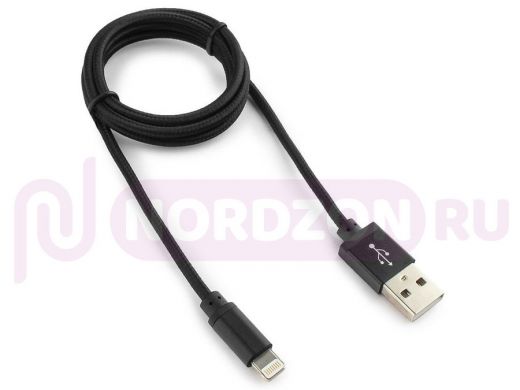 Шнур USB / Lightning (iPhone) Cablexpert CC-ApUSB2bk1m ейлоновая оплетка