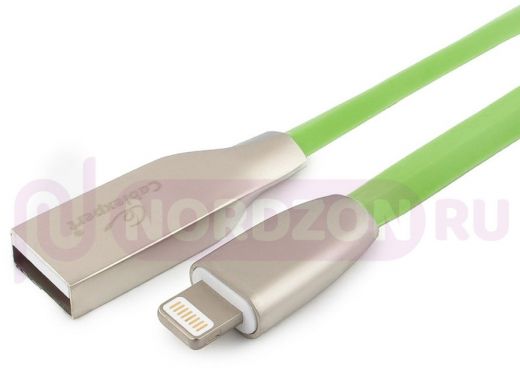 Шнур USB / Lightning (iPhone) Cablexpert CC-G-APUSB01Gn-1M зеленый, Gold
