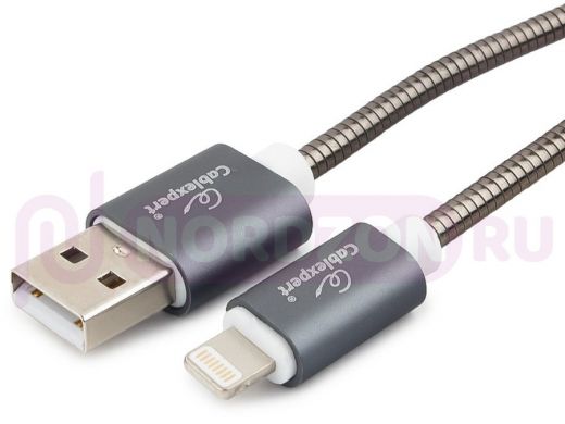 Шнур USB / Lightning (iPhone) Cablexpert CC-G-APUSB02Gy-0.5M титан