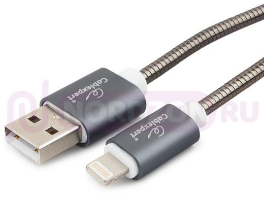 Шнур USB / Lightning (iPhone) Cablexpert CC-G-APUSB02Gy-1.8M титан