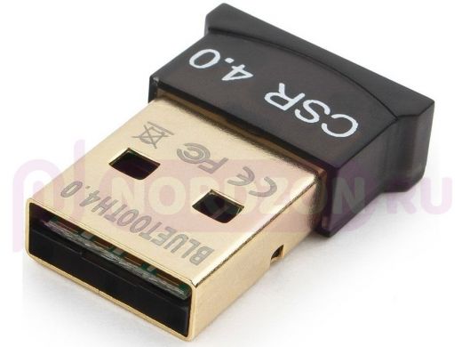 Адаптер  Bluetooth Gembird, BTD-MINI5, ультратонкий корпус,  v.4.0, 50 метров, до 24 Мбит/сек, USB B