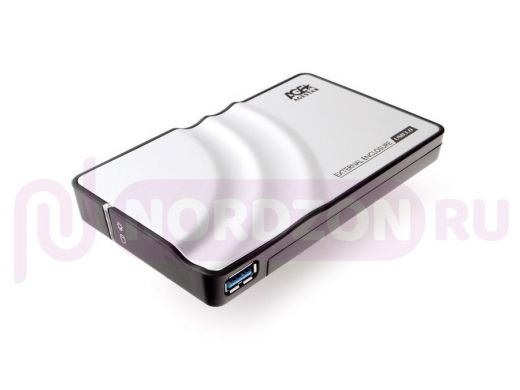 USB 3.0 Внешний корпус 2.5" SATA HDD/SSD AgeStar 3UB2P, алюминий, серебристый, безвинтовая конструкц
