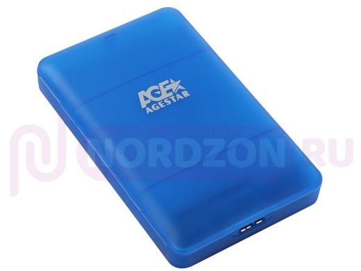 USB 3.0 Внешний корпус 2.5" SATAIII HDD/SSD AgeStar 3UBCP3 (BLUE) USB 3.0, пластик, синий, безвинтов