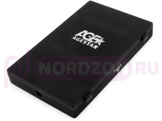 USB 2.0 Внешний корпус 2.5" SATA HDD/SSD AgeStar SUBCP1 (BLACK) USB2.0, пластик, черный, безвинтовая