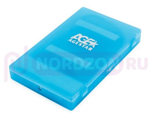 USB 2.0 Внешний корпус 2.5" SATA HDD/SSD AgeStar SUBCP1 (BLUE) USB2.0, пластик, синий, безвинтовая к