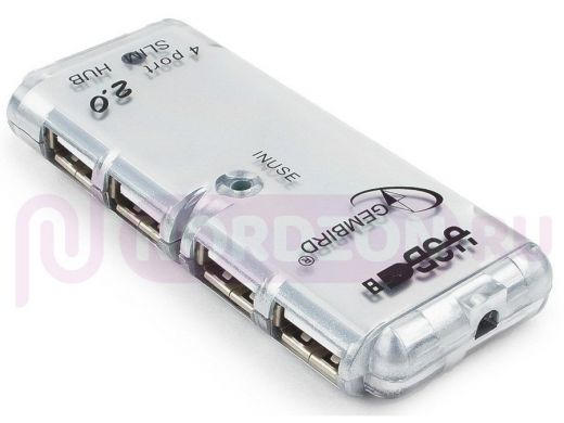 Концентратор USB на 4 порта (хаб, HUB) Gembird UHB-C244, 4 порта, питание, блистер UHB-C244, 2.0