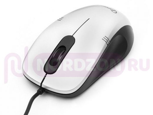 Мышь проводная GEMBIRD MOP-100-S, USB, 2 кнопки+колесо кнопка,кабель 1.45м,серебристый, 1000 DPI