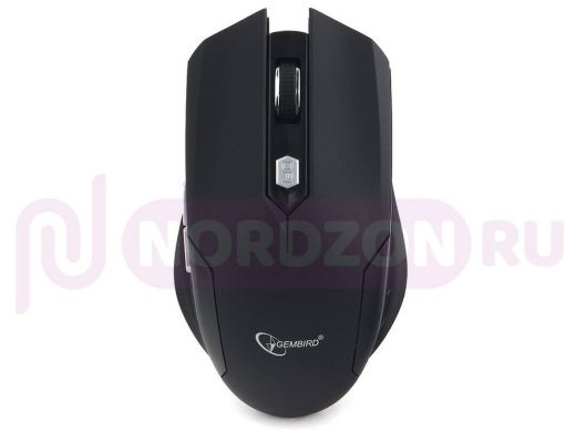 Мышь беспроводная Gembird MUSW-240, 2.4ГГц, черный, soft touch, 5 кнопоки+колесо-кнопка, 1600 DPI, б