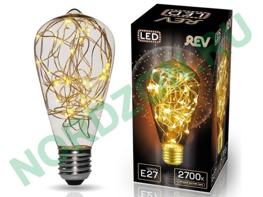 Светодиодная лампа  REV VINTAGE Copper Wire ST64 E27, 2700K, DECO Premium, теплый свет