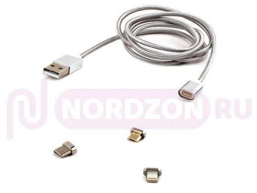 Шнур USB / Type-C Cablexpert CC-USB2-AMLM31-1M, AM/TypeC - microBM 5P - iPhone lightning,магнитный