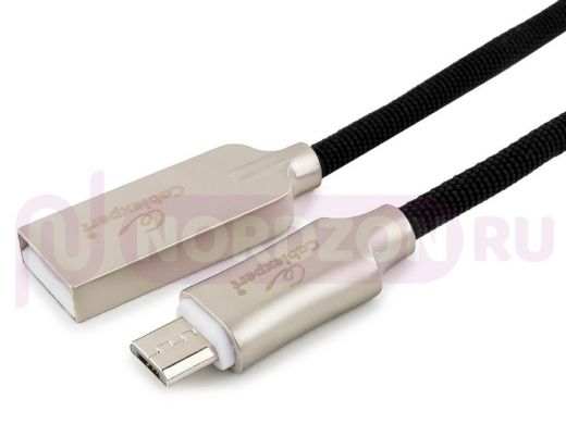 Кабель микро USB (AM/microBM)  1.8 м Cablexpert CC-P-mUSB02Bk-1.8M,  USB 2.0, серия Platinum, черный