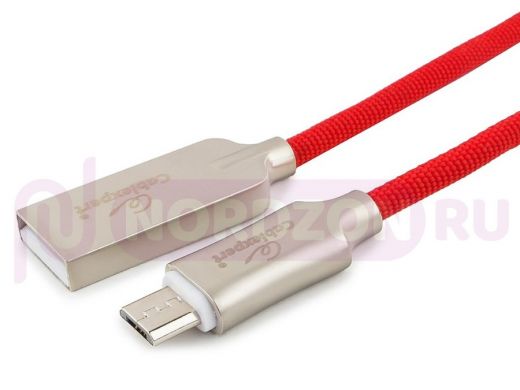 Кабель микро USB (AM/microBM)  1.8 м Cablexpert CC-P-mUSB02R  USB 2.0, серия Platinum,красный