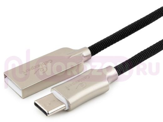 Шнур USB / Type-C Cablexpert CC-P-USBC02Bk-0.5M, AM/Type-C,серия Platinum, длина 0.5м,черный, 2,0