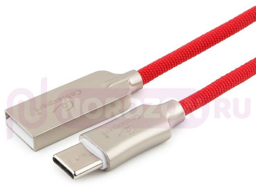 Шнур USB / Type-C Cablexpert CC-P-USBC02R-1.8M, AM/Type-C, серия Platinum, длина 1.8м, красный