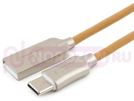 Шнур USB / Type-C Cablexpert CC-P-USBC02Gd-1M, AM/Type-C,серия Platinum,длина 1м, золотой,нейлоновая