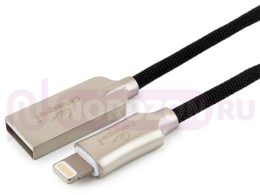 Шнур USB / Lightning (iPhone) Cablexpert CC-P-APUSB02Bk-1M, MFI, AM/Lightning,Platinum,1м, черн