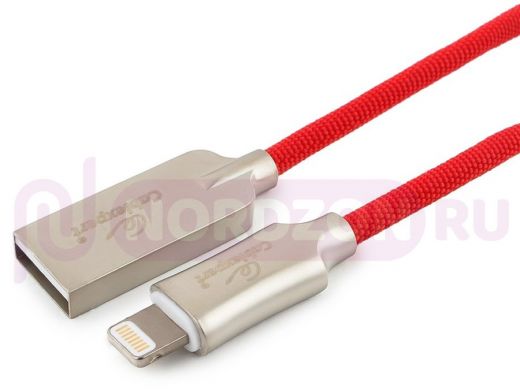 Шнур USB / Lightning (iPhone) Cablexpert CC-P-APUSB02R-1M, MFI, AM, серия Platinum, длина 1м, красн