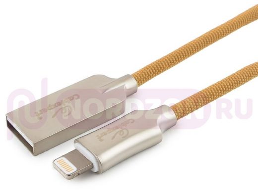 Шнур USB / Lightning (iPhone) Cablexpert CC-P-APUSB02Gd-1M, MFI, AM, серия Platinum, длина 1м, золо