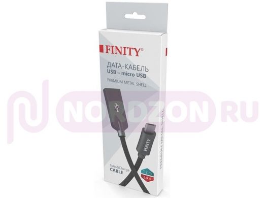 Кабель микро USB (AM/microBM)  1.2 м FINITY FUM-07 Premium Series, круглый, 2.4A,  цвет: черный