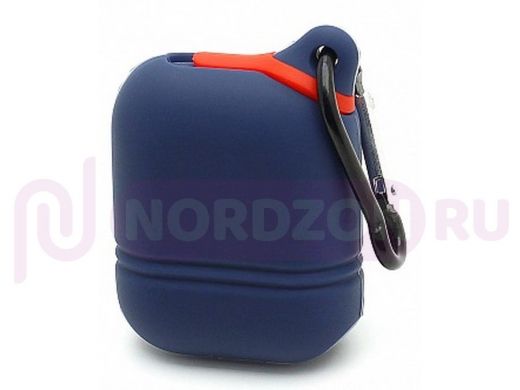 Кейс для наушников Pod Pocket, MIL STD 810G, силиконовый, водостойкий, с карабином, сине-красный