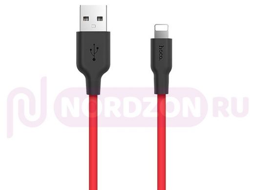 Шнур USB / Lightning Hoco X21 Premium, (100см), красно-чёрный