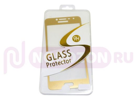 Защитное стекло Samsung Galaxy J3 (2017), J327,  Full Glass - Base G, золотистое