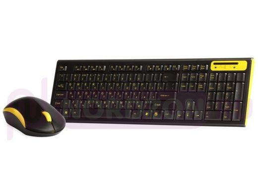 Беспроводной комплект клавиатура+мышь Smartbuy 233350AG черно-жёлтый