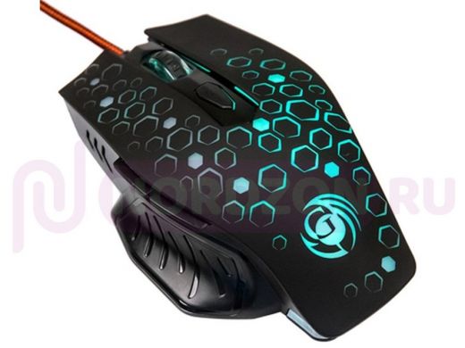 Мышь проводная DIALOG Gan-Kata MGK-11U игровая, 6 кнопок+ролик,7-ми цветная подсветка, USB, чёрная