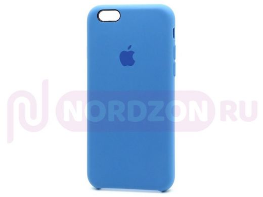 Чехол iPhone 5/5S, Silicone Case, покрытие Soft touch, с лого, 044, синий