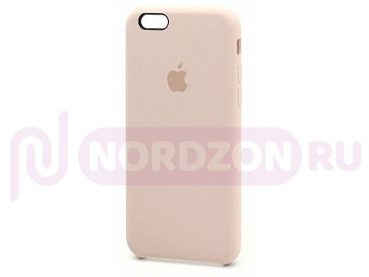 Чехол iPhone 6/6S, Silicone Case, покрытие Soft touch, с лого, 019, розовый