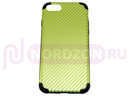Чехол iPhone 7/8, Boutop, 002, силикон, аллюминий, карбон, желтый