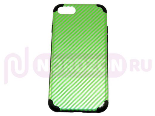 Чехол iPhone 7/8, Boutop, 002, силикон, аллюминий, карбон, зеленый