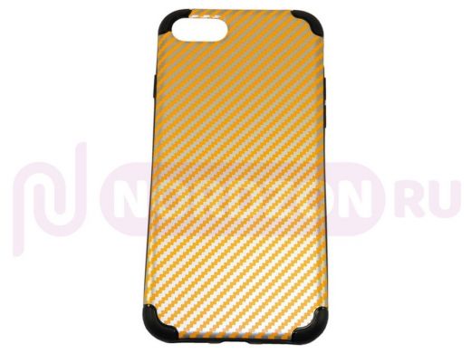 Чехол iPhone 7/8, Boutop, 002, силикон, аллюминий, карбон, оранжевый