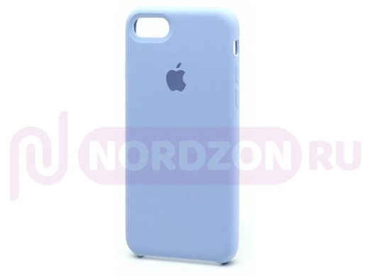 Чехол iPhone 7/8, Silicone Case, покрытие Soft touch, с лого, 005, голубой