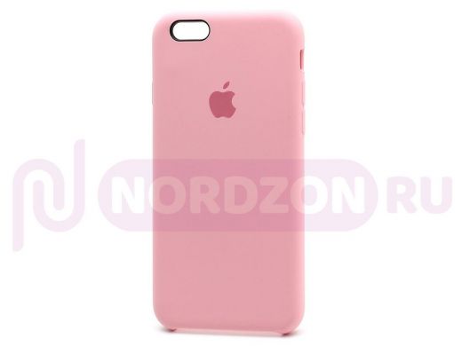 Чехол iPhone 7/8, Silicone Case, покрытие Soft touch, с лого, 006, розовый