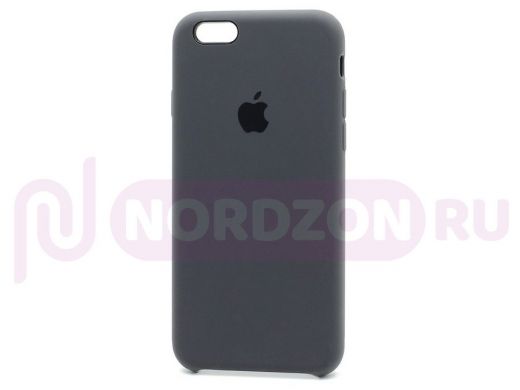 Чехол iPhone 7/8, Silicone Case, покрытие Soft touch, с лого, 015, графитовый