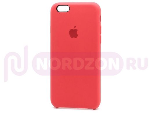 Чехол iPhone 7/8, Silicone Case, покрытие Soft touch, с лого, 045, малиновый