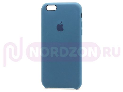 Чехол iPhone 7/8, Silicone Case, покрытие Soft touch, с лого, 046, синий