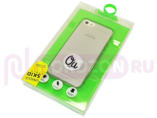 Чехол iPhone 7/8 Plus, QU Unigue Skid, силиконовый, в упаковке,  прозрачный