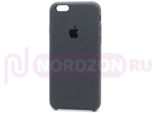 Чехол iPhone 7/8 Plus, Silicone Case, покрытие Soft touch, с лого, 015, графитовый