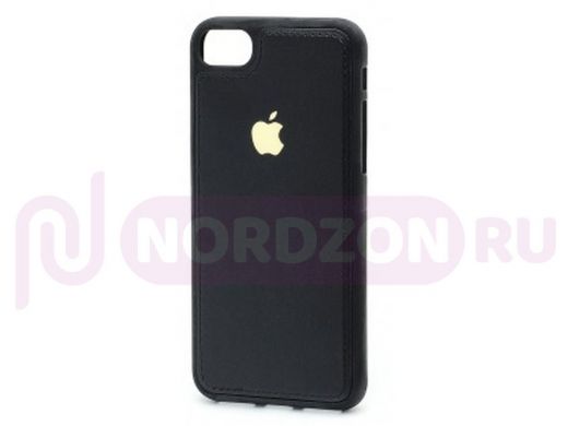 Чехол iPhone 7/8 Plus, Silicone Case, покрытие Soft touch, с лого, 018, чёрный