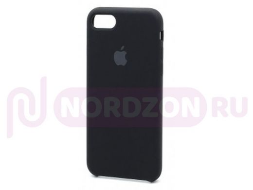 Чехол iPhone X/XS, Silicone Case, покрытие Soft touch, с лого, 018, чёрный