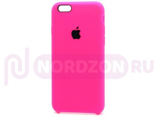 Чехол iPhone XR, Silicone Case, покрытие Soft touch, с лого, 040, ярко розовый
