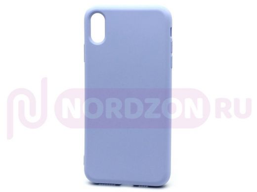 Чехол iPhone XS Max, Silicone Case New Era, силикон, голубой