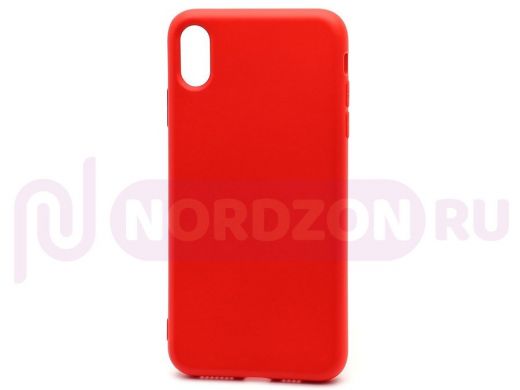 Чехол iPhone XS Max, Silicone Case New Era, силикон, красный