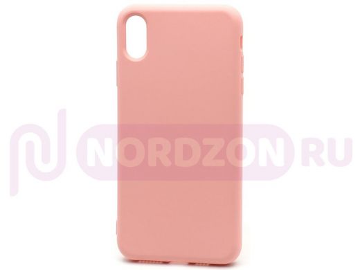 Чехол iPhone XS Max, Silicone Case New Era, силикон, розовый