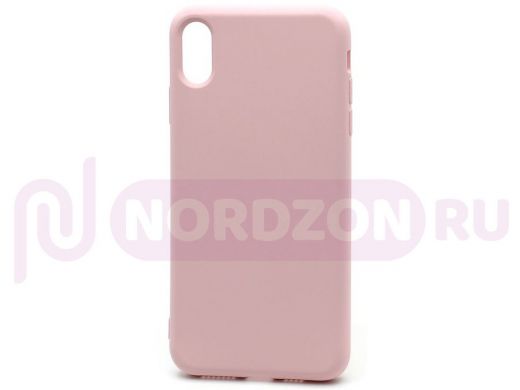 Чехол iPhone XS Max, Silicone Case New Era, силикон, светло розовый