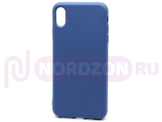 Чехол iPhone XS Max, Silicone Case New Era, силикон, синий