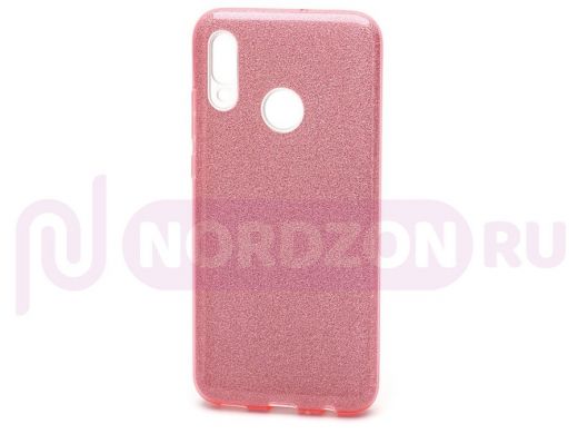 Чехол Samsung A105/Galaxy A10 (2019), Fashion, силикон, пластик с блёстками, розовый