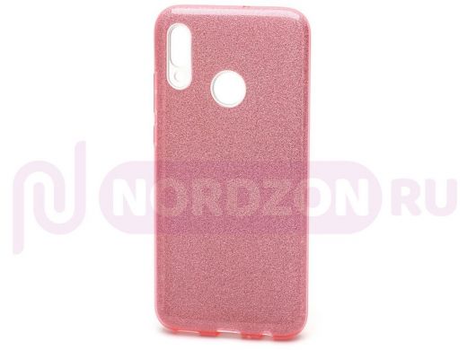 Чехол Samsung A505/Galaxy A50 (2019), Fashion, силикон, пластик с блёстками, розовый